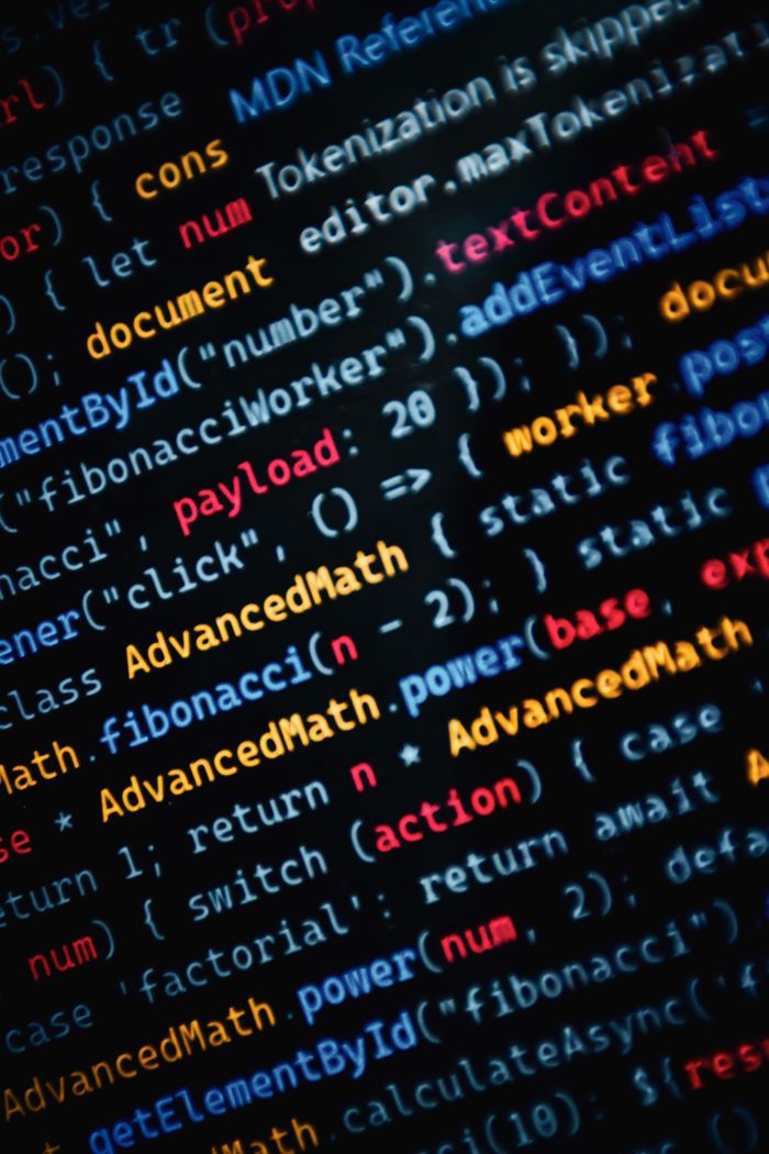 About Close-up of vibrant JavaScript code displayed on a monitor showcasing web development.